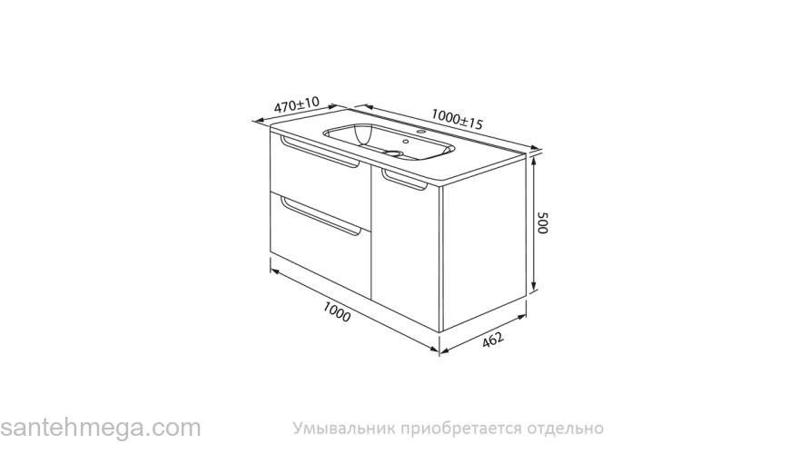 Тумба подвесная 100 см голубой Edifice IDDIS EDI10B0i95  подходит умыв. 0101000i28. Фото