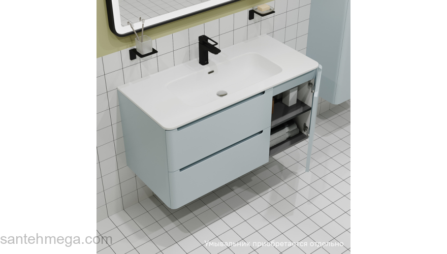Тумба подвесная 100 см голубой Edifice IDDIS EDI10B0i95  подходит умыв. 0101000i28. Фото