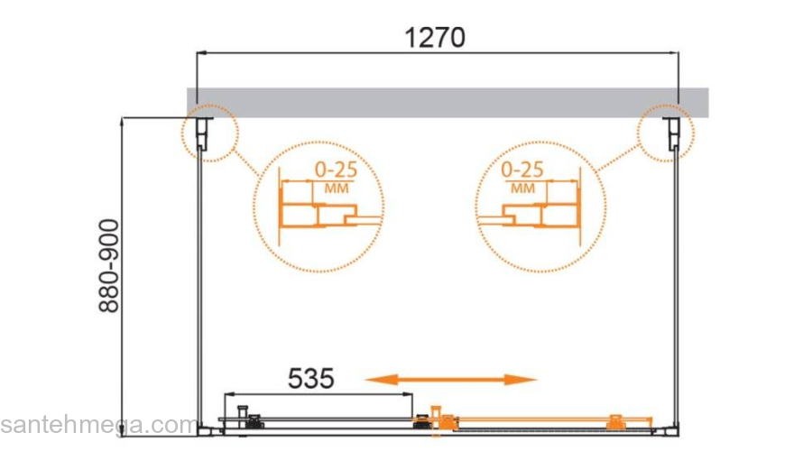 Душевой угол CEZARES Molveno MOLVENO-AH-12-130/90-C-Cr-IV. Фото