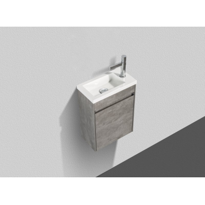 Тумба под раковину подвесная правосторонняя BELBAGNO PIETRA MINI-460-1A-SO-SCM-R Stucco Cemento. Фото