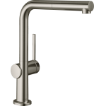 Кухонный смеситель однорычажный, 270, с вытяжным изливом, 1jet, sBox Hansgrohe 72809800, под сталь Кухонный смеситель однорычажный, 270, с вытяжным изливом, 1jet, sBox Hansgrohe 72809800, под сталь. Фото